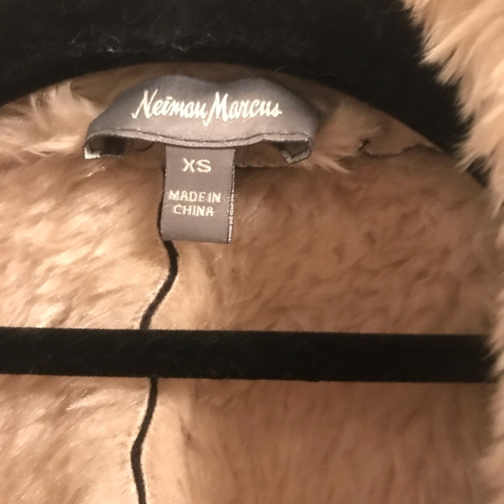 Like New Neiman Marcus Faux Fur/ Suede Coat - Picture 6 of 8